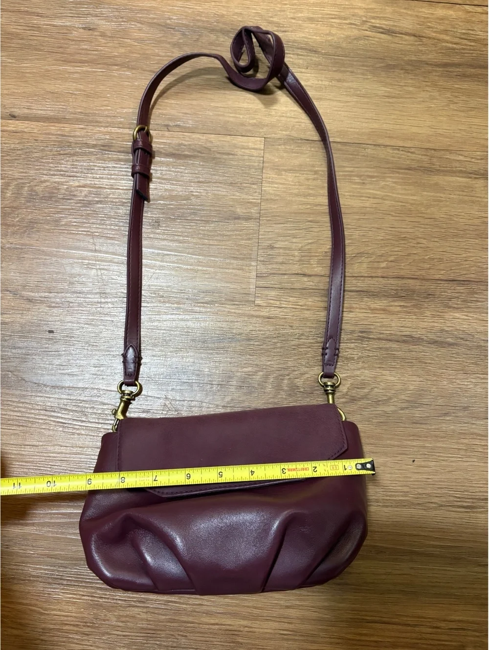 Universal Thread Burgundy Crossbody Bag Faux Leather Pleated Flap Purse